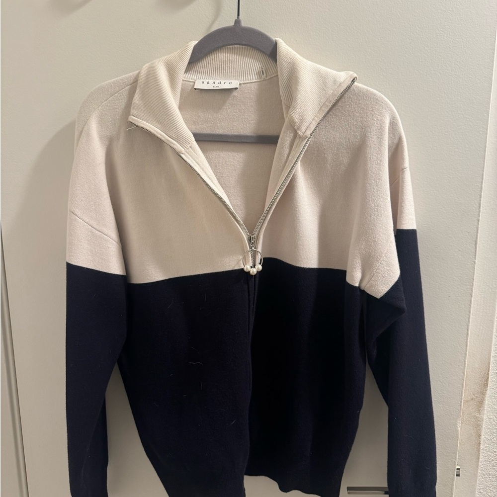 Sandro Paris Ivory Knit Top